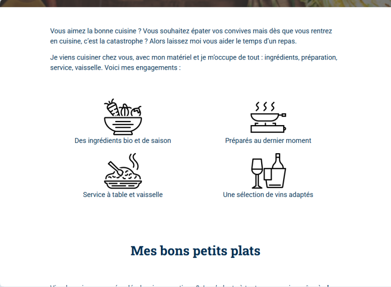 La proposition de Carole - Cheffe à domicile